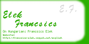 elek francsics business card